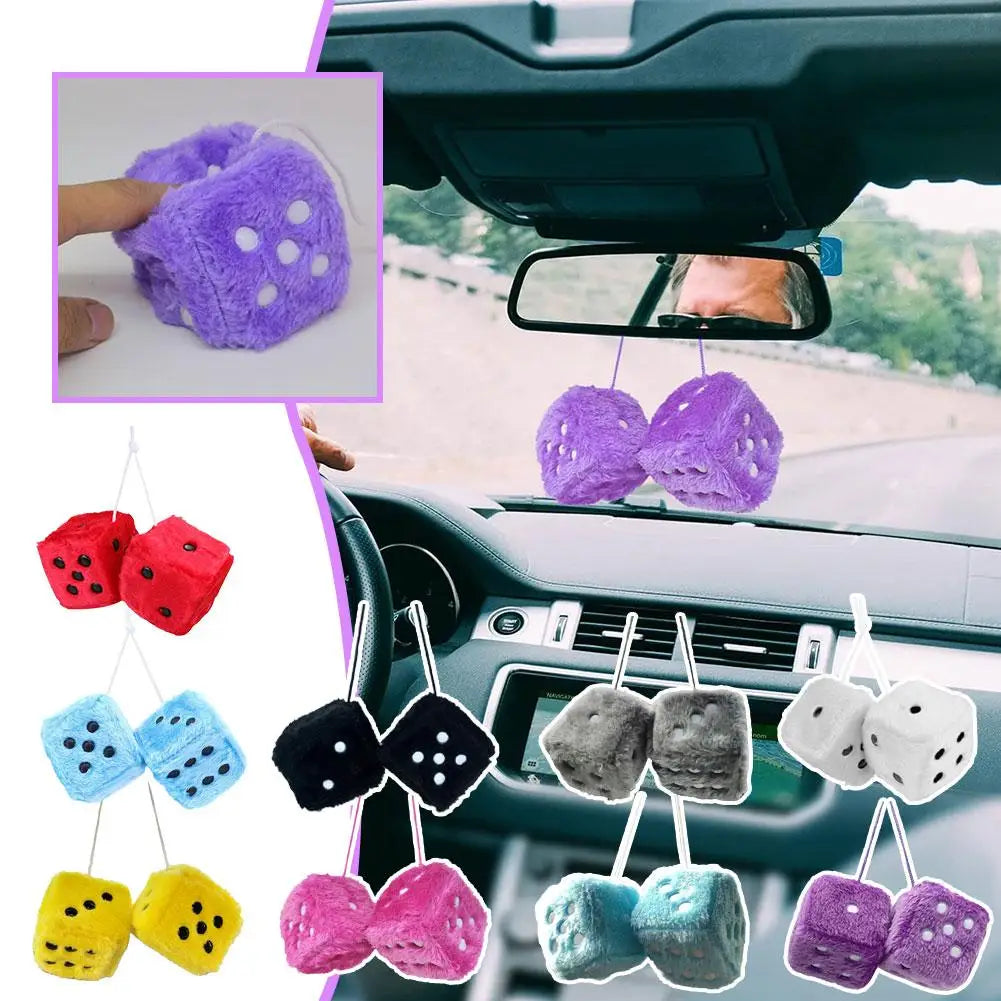 Plush Dice Car Ornament Pendant