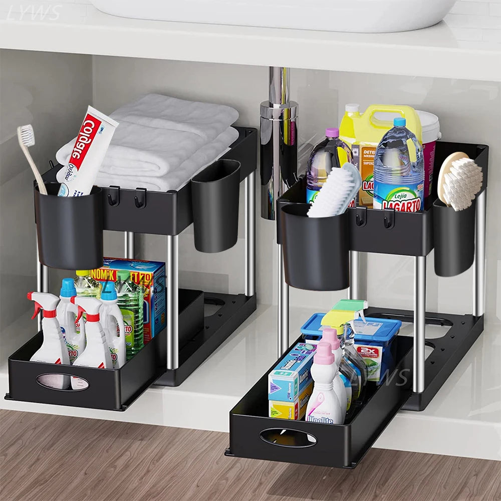 2-Tier Under Sink Sliding Organizer
