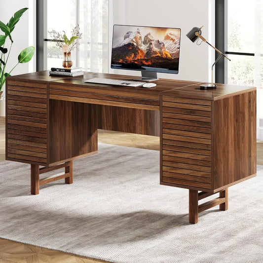59-Inch Rustic Executive Desk