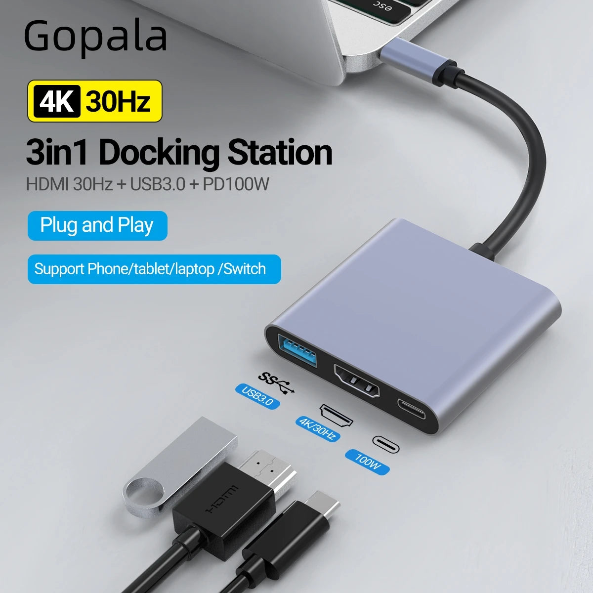 Gopala USB-C to HDMI Multiport Adapter