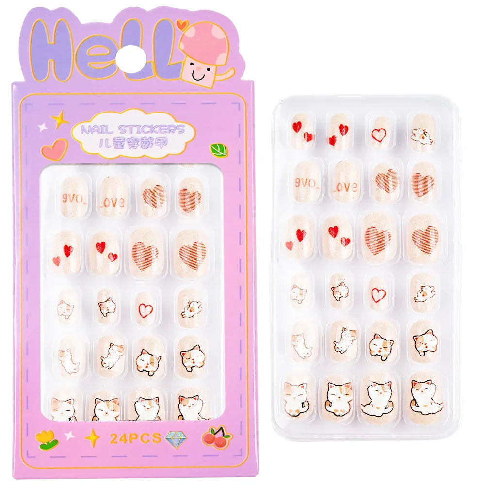 24Pcs Cute Bow Press-On Nails