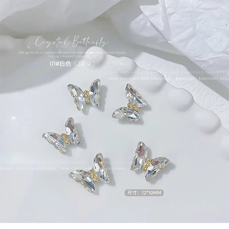Gold/Silver Butterfly Nail Charms