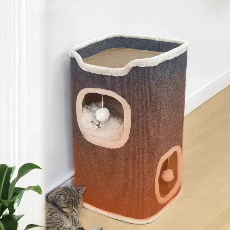 3-Tier Covered Cat Bed