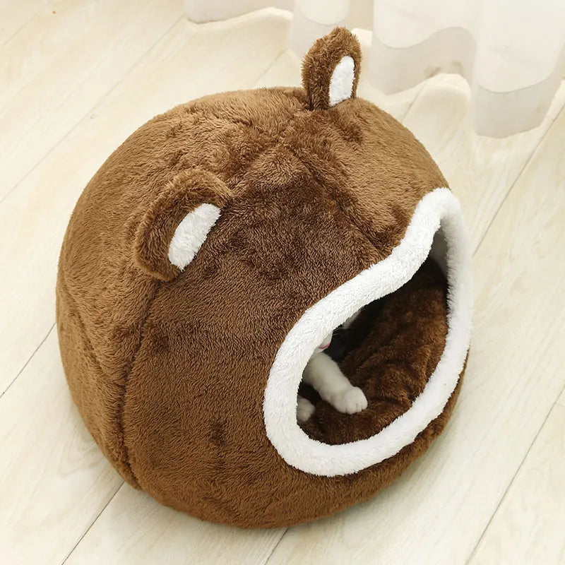 Funny Plush Cat Bed House