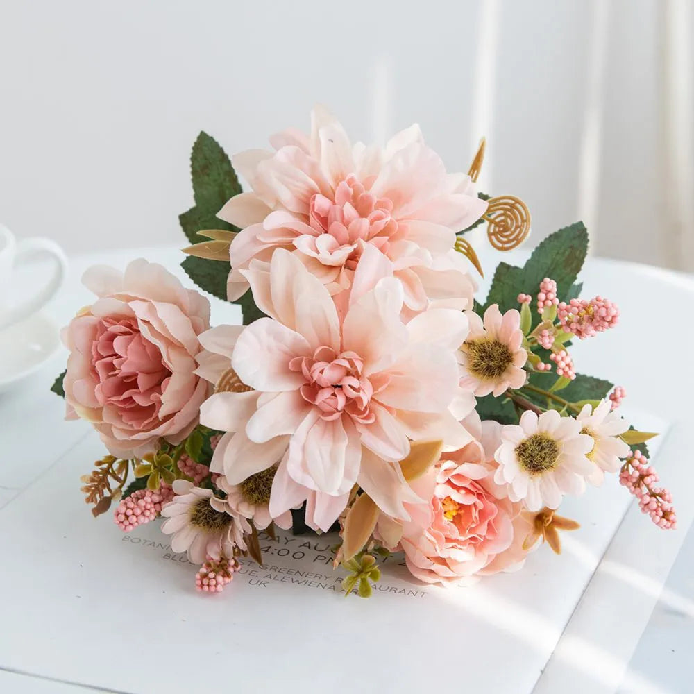Silk Dahlia Rose Bouquet