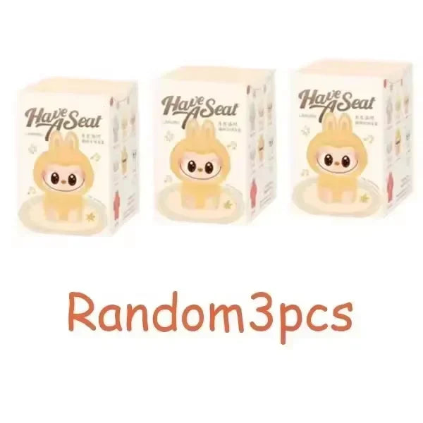 Labubu Have A Seat Flocking Keychain