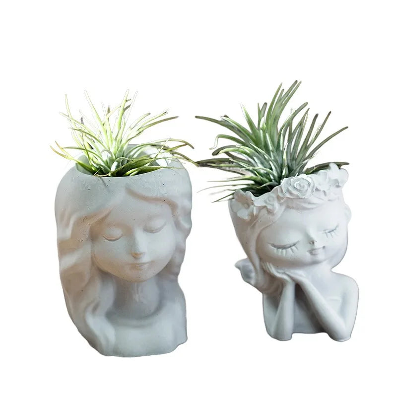 Girl Head Flower Pot Mold