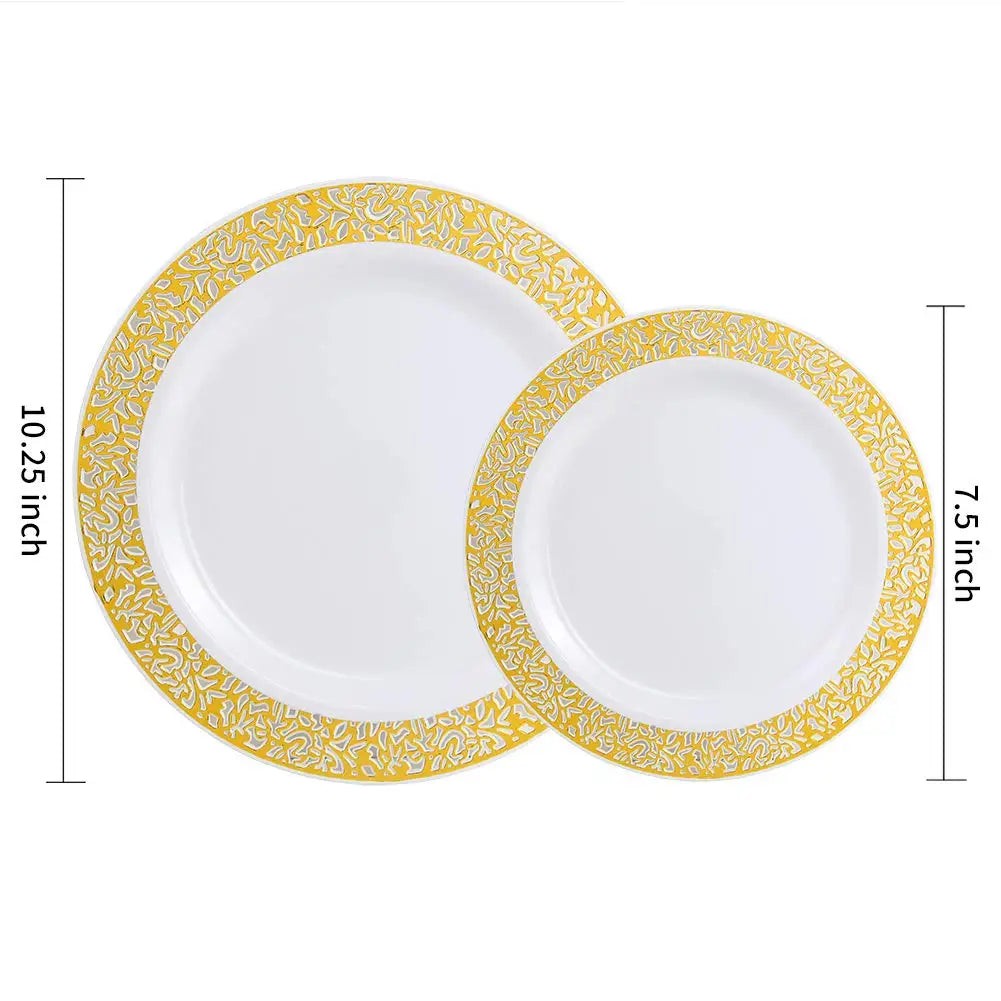 Gold Plastic Party Plate Set