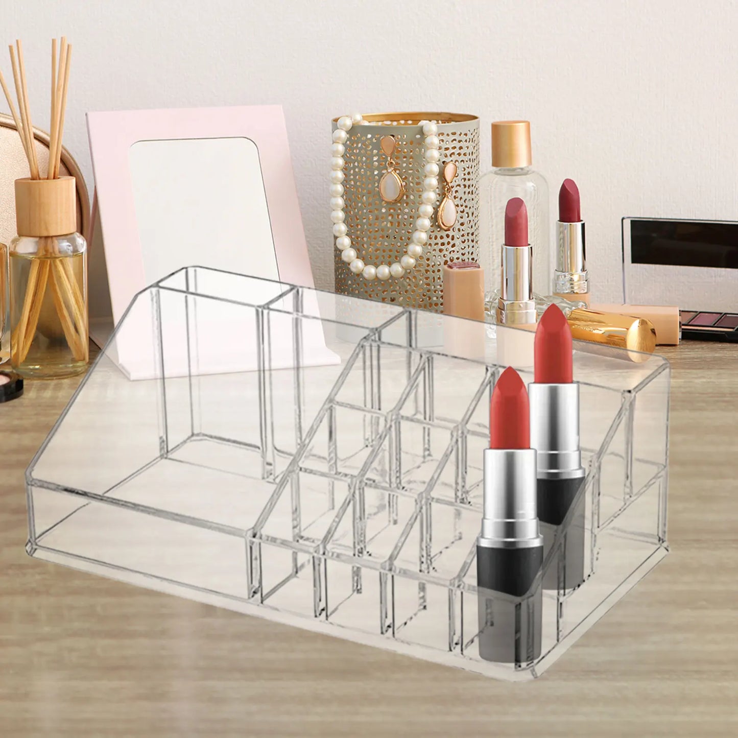16-Slot Lipstick Holder Organizer