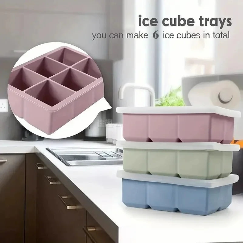 6-Cavity Silicone Ice Cube Tray