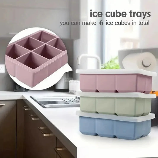 6-Cavity Silicone Ice Cube Tray
