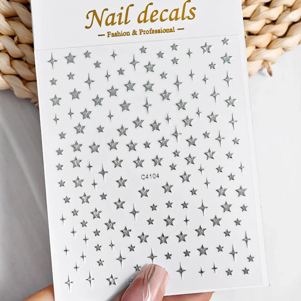 3D Metal Flame Nail Stickers