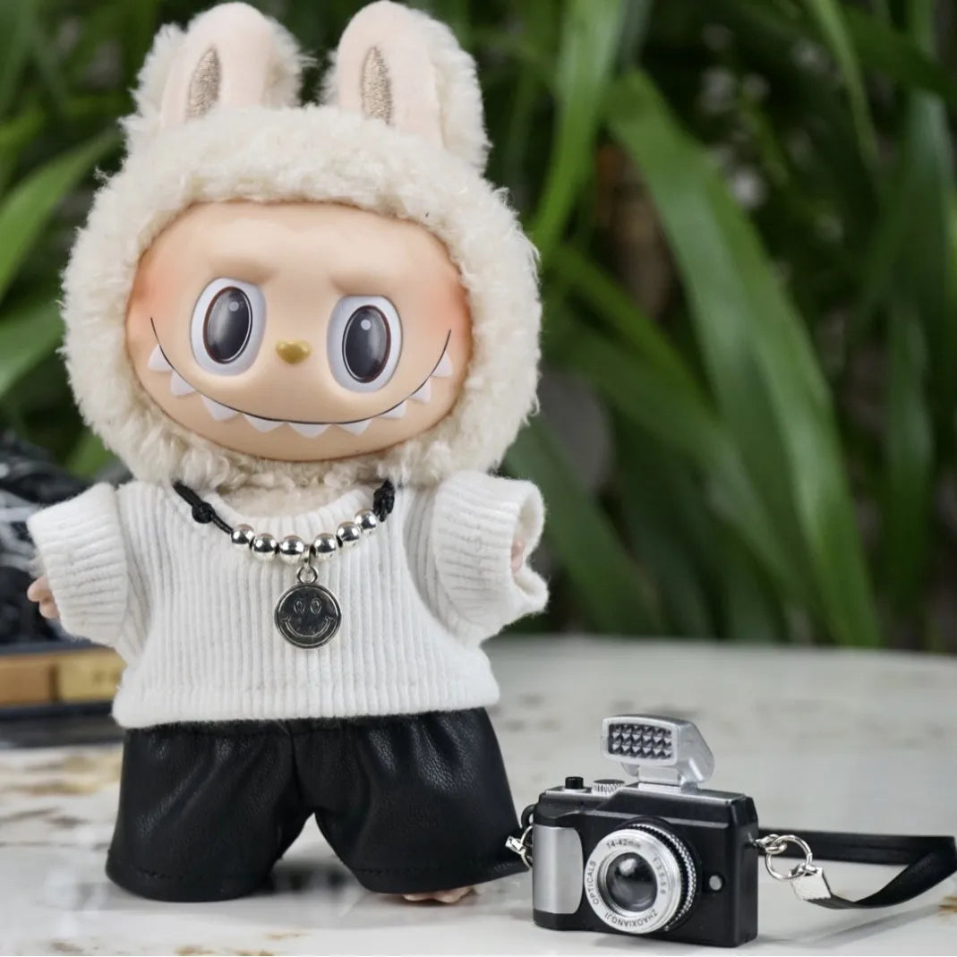 Labubu White Tee & Leather Set