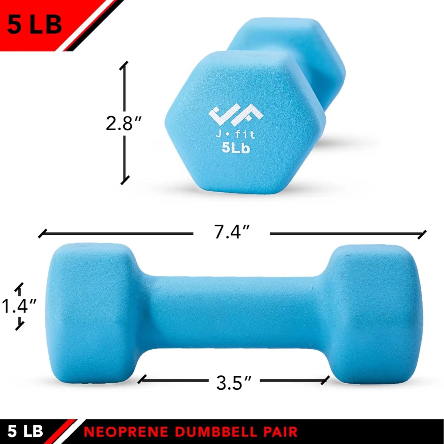 5lb Neoprene Dumbbell Pair
