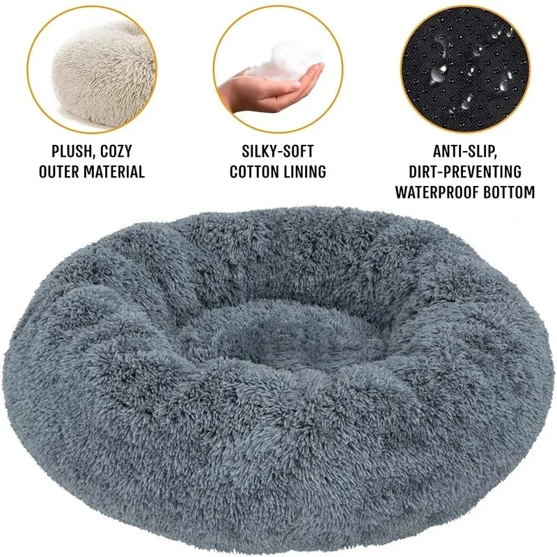 Plush Round Winter Pet Bed