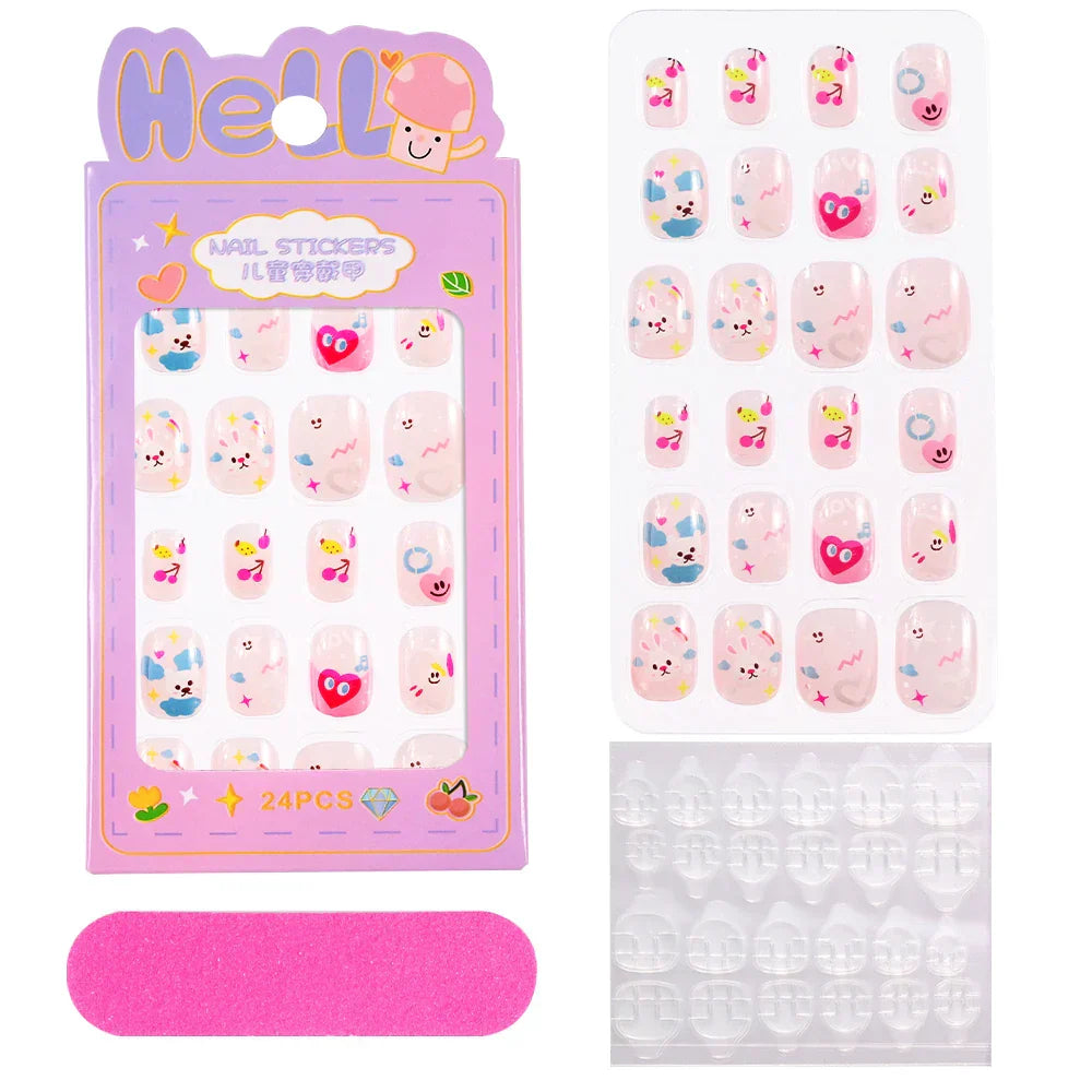 24Pcs Cute Bow Press-On Nails