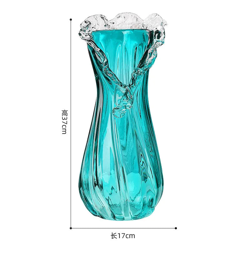 Luxury Blue Glass Vase
