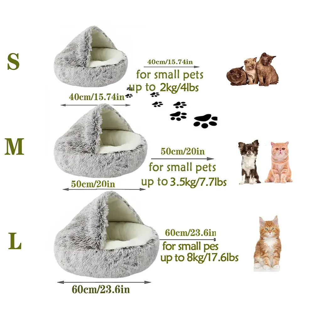 Cozy Plush Hooded Pet Bed