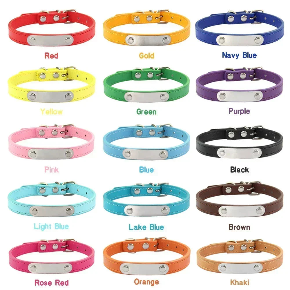 Personalized PU Leather Dog Collar