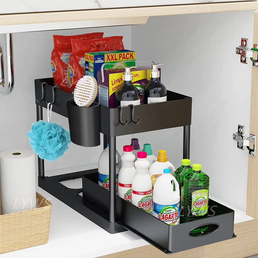 2-Tier Under Sink Sliding Organizer