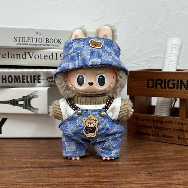 QIANLUO Labubu Cotton Overalls Skirt Set