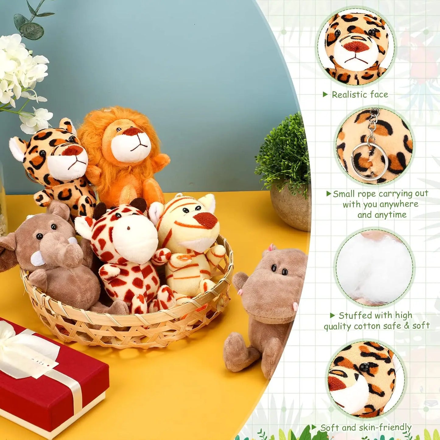 Mini Safari Plush Animals Bulk