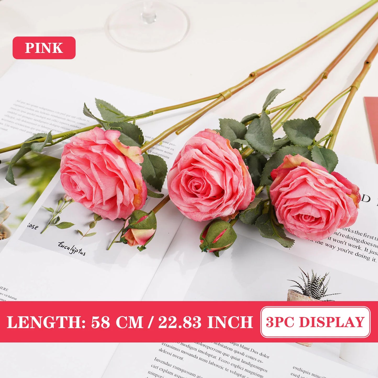 Artificial Red Rose Branch