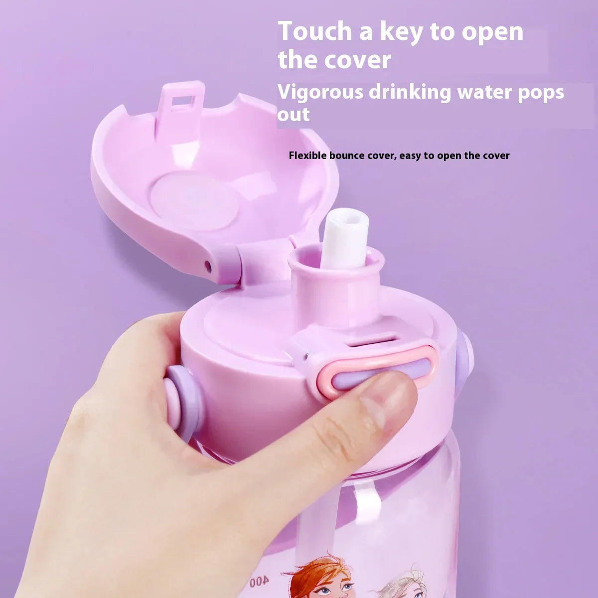 plastic water bottle with straw