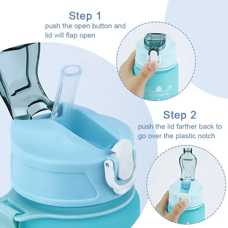 900/1000ml BPA Free Sports Water Bottle with Straw