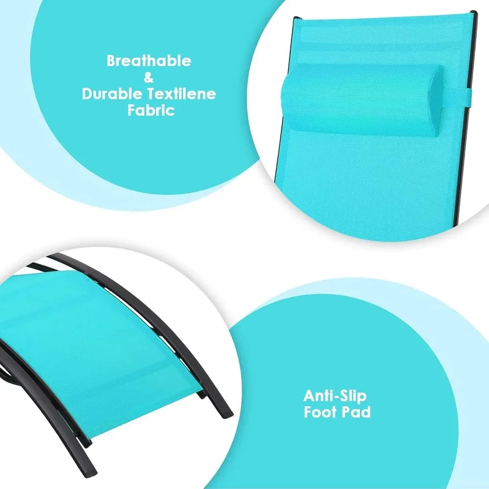 ZUIYU Adjustable Patio Chaise Lounge Set