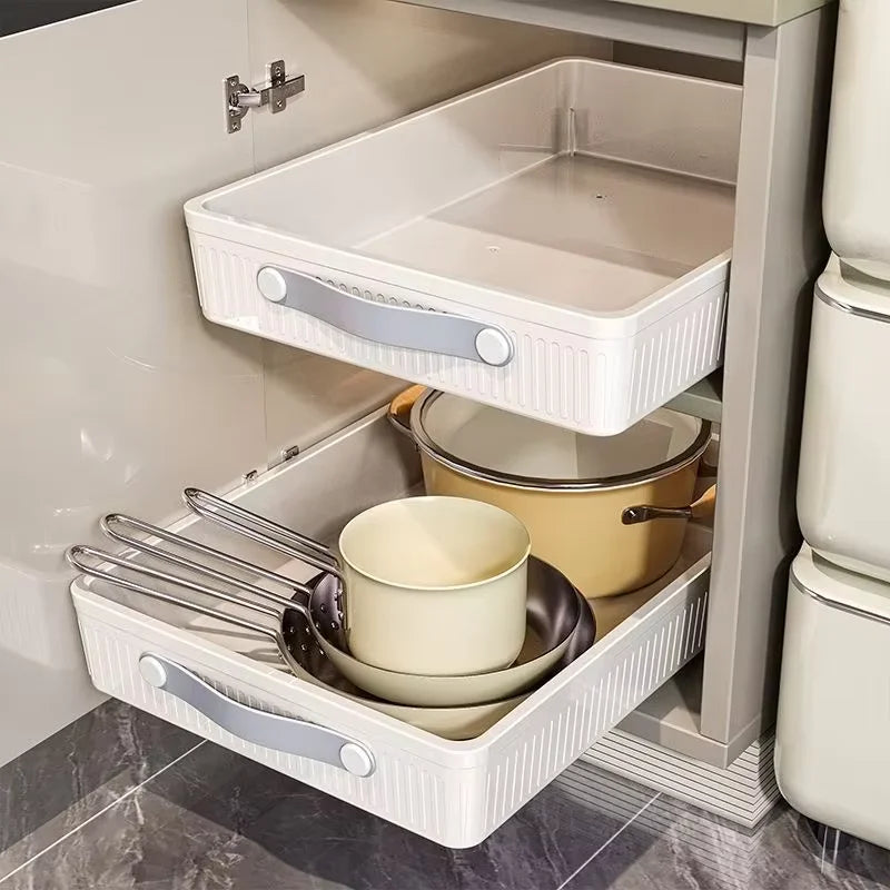 2PCS Sliding Kitchen Shelf Organizer