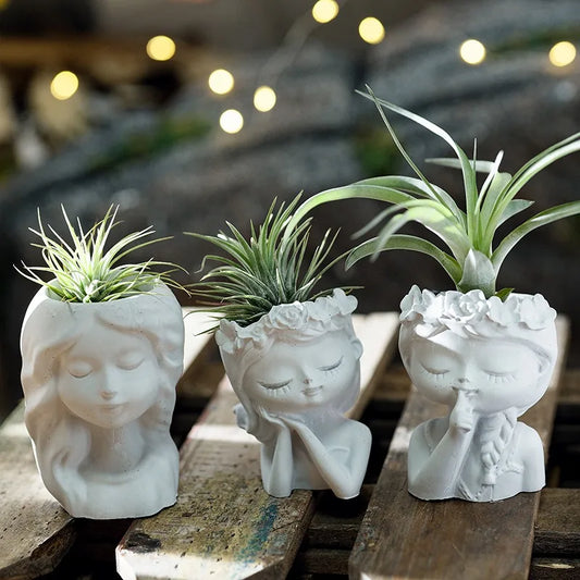 Girl Head Flower Pot Mold