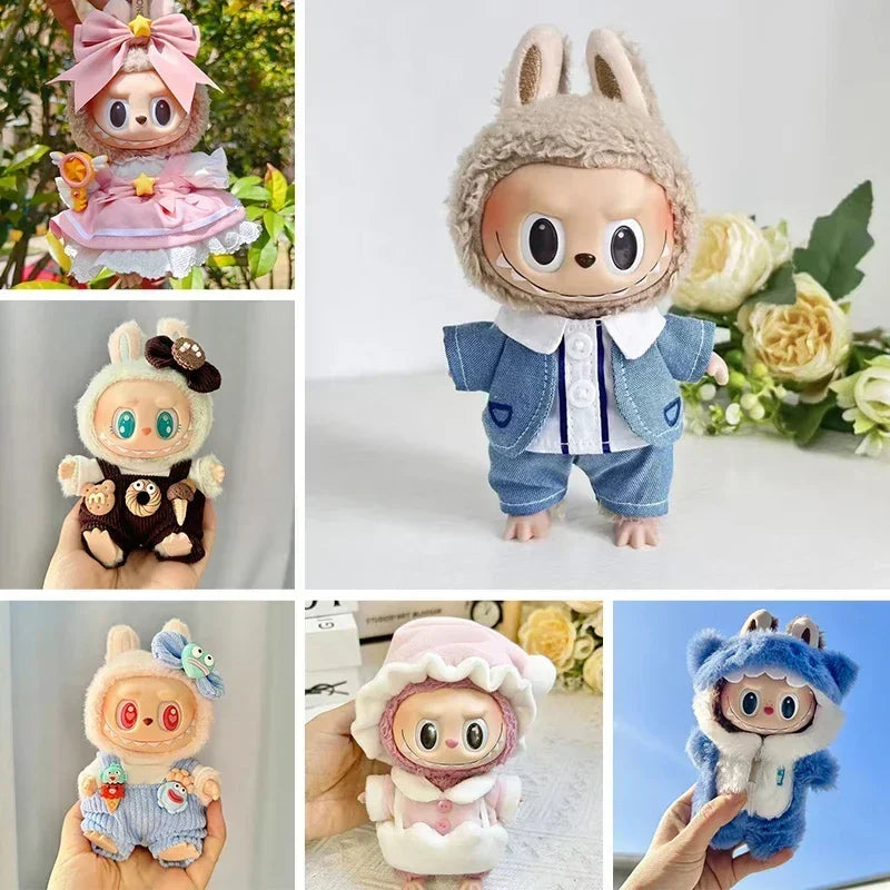 Labubu 17cm Monster Hoodie Doll Clothes Set