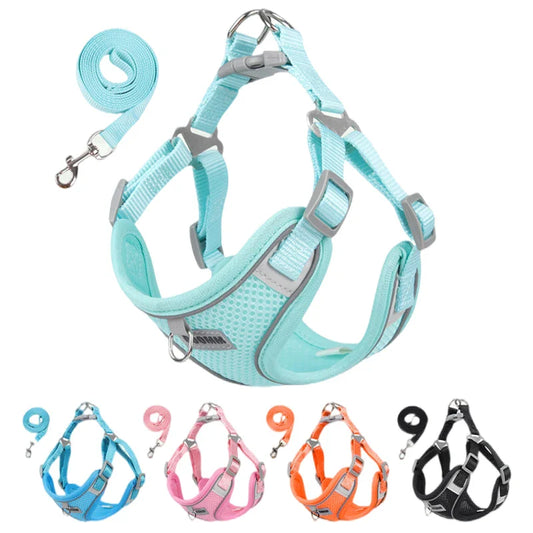 Reflective Pet Harness Leash Set