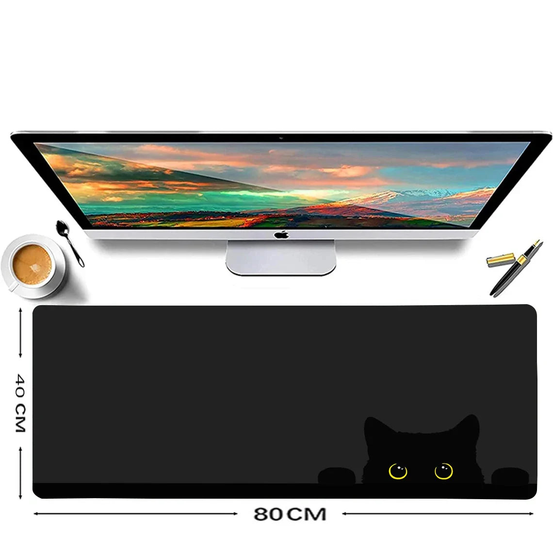 Kawaii Black Kitten Mousepad