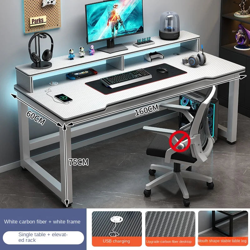 OLOEY European Black Metal Computer Desk