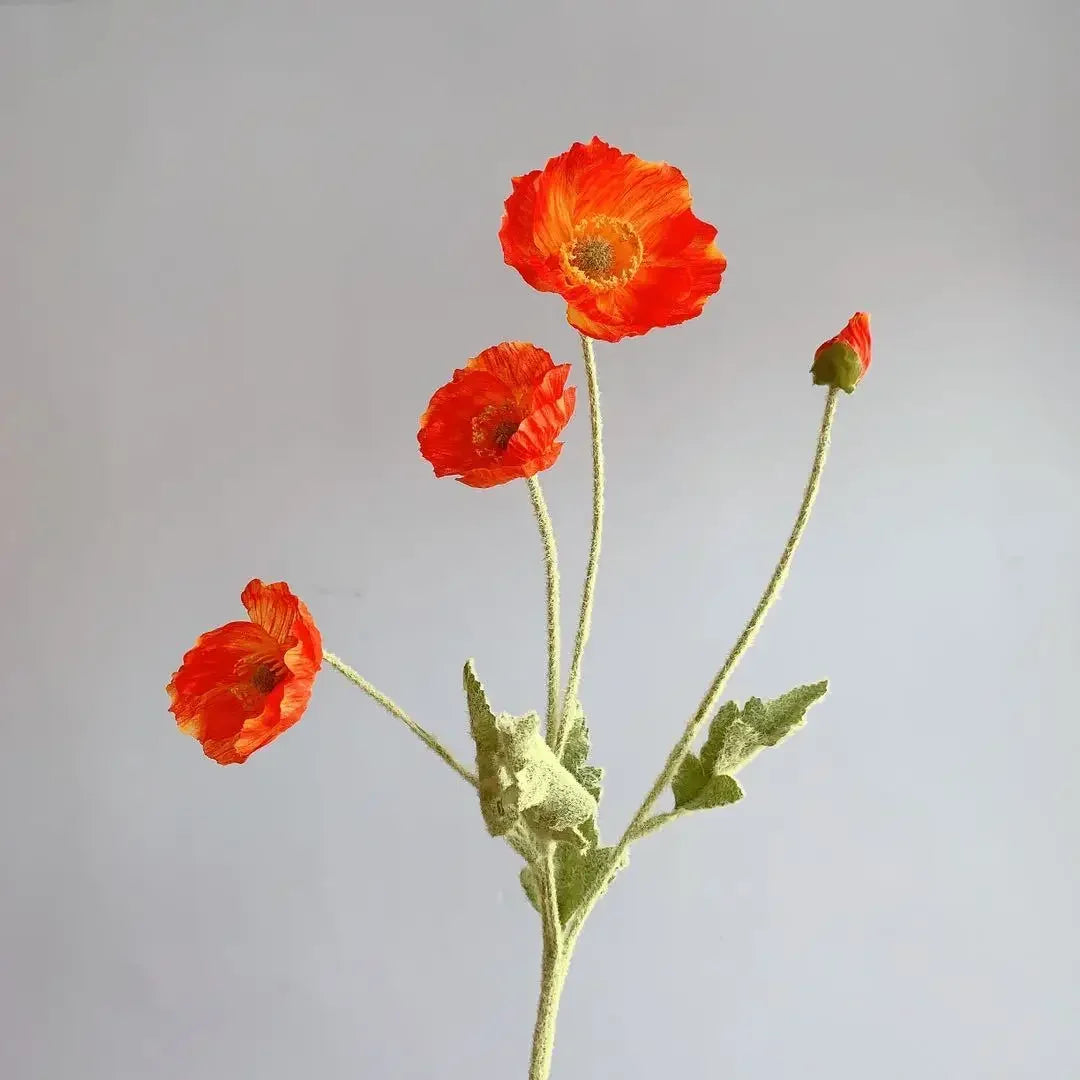 Silk Poppy Flower Stem