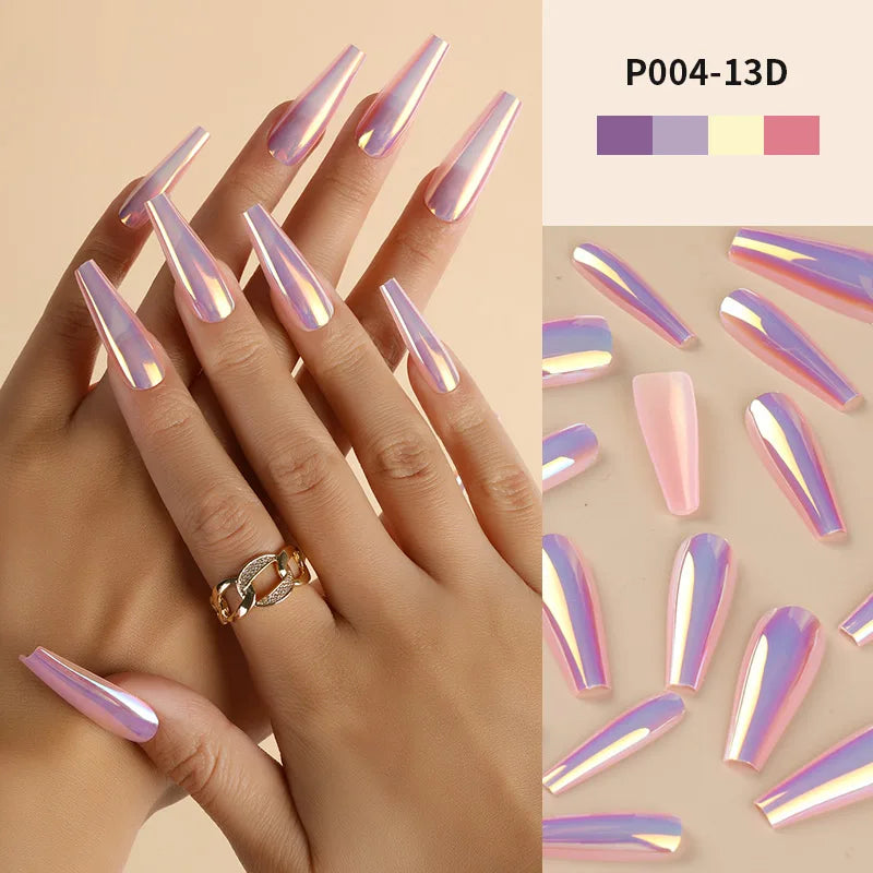 24PCS Mirror Effect Press-On Nails