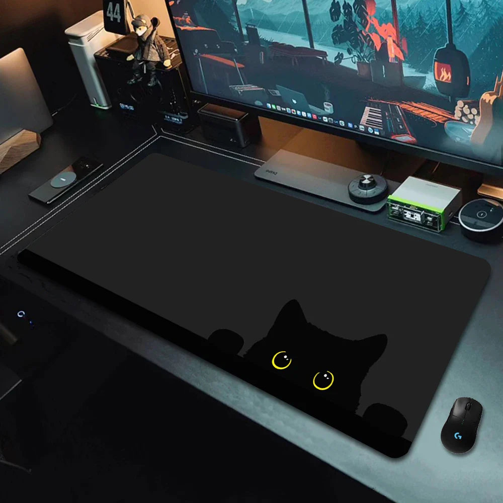 Kawaii Black Kitten Mousepad