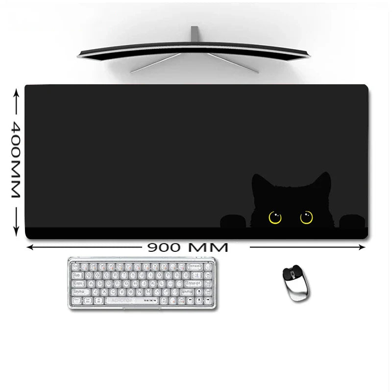 Kawaii Black Kitten Mousepad