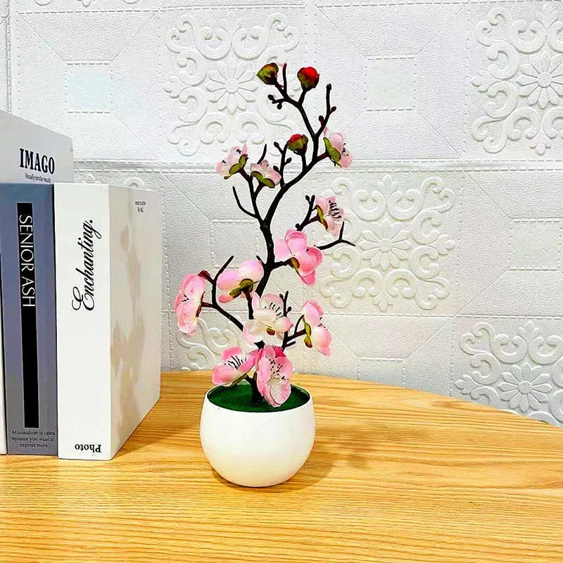 Artificial Plum Flower Pot