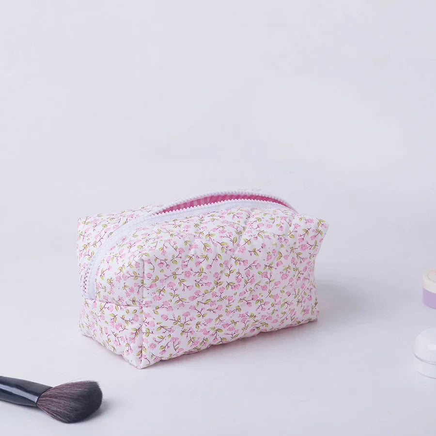 Floral Quilted Makeup Organizer