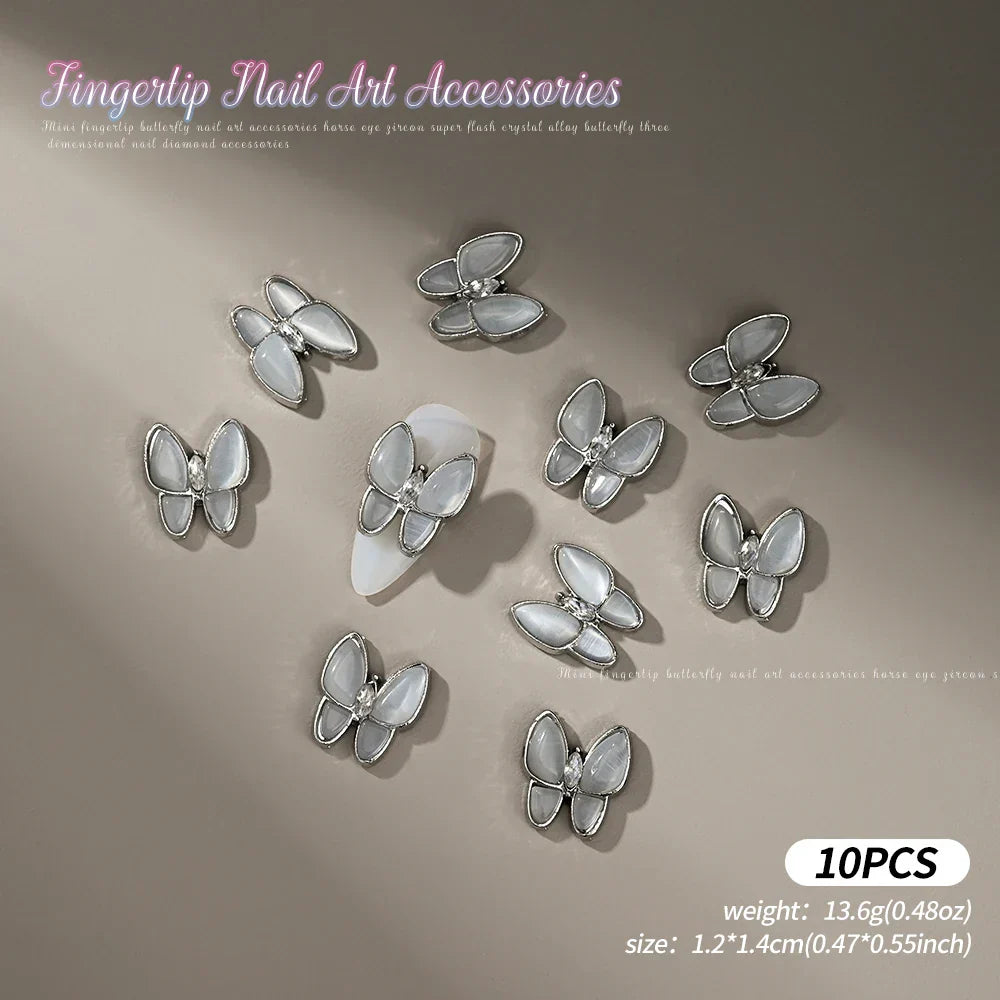 Gold/Silver Butterfly Nail Charms