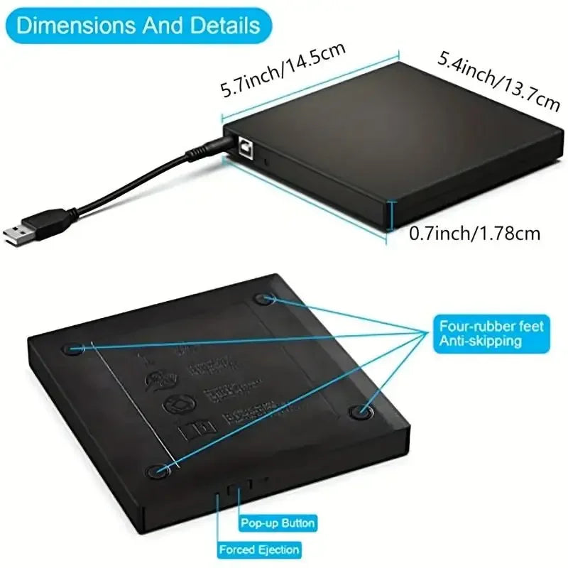 USB 2.0 External DVD Drive