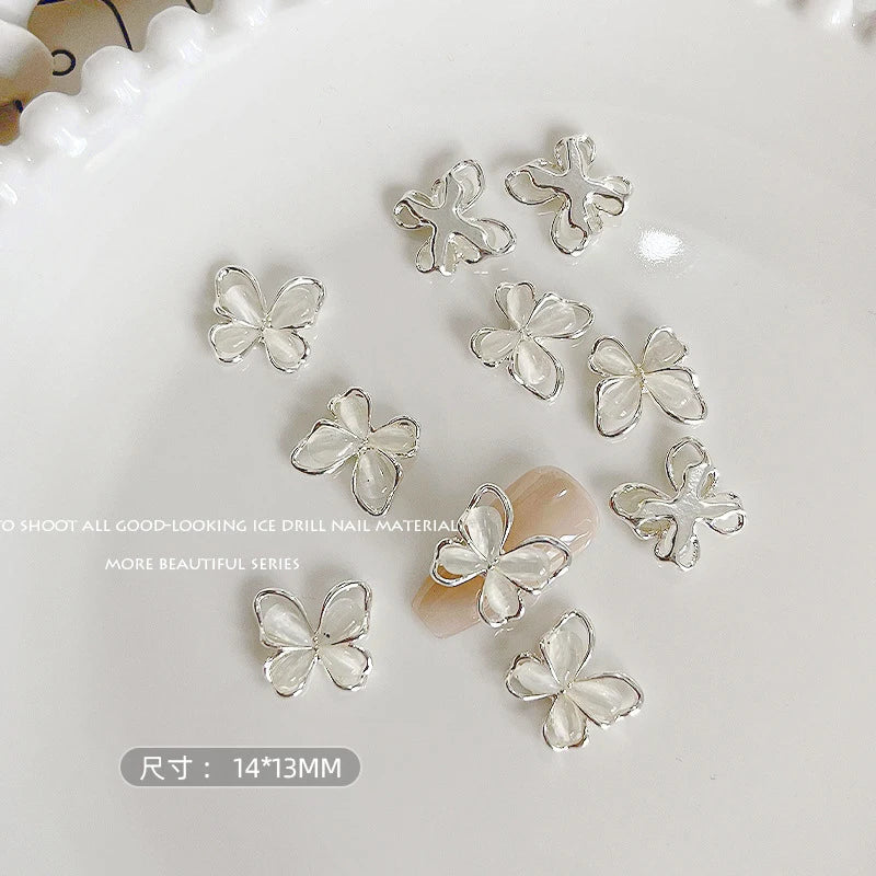 Gold/Silver Butterfly Nail Charms