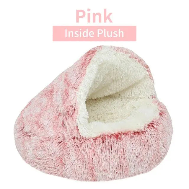 Cozy Plush Hooded Pet Bed
