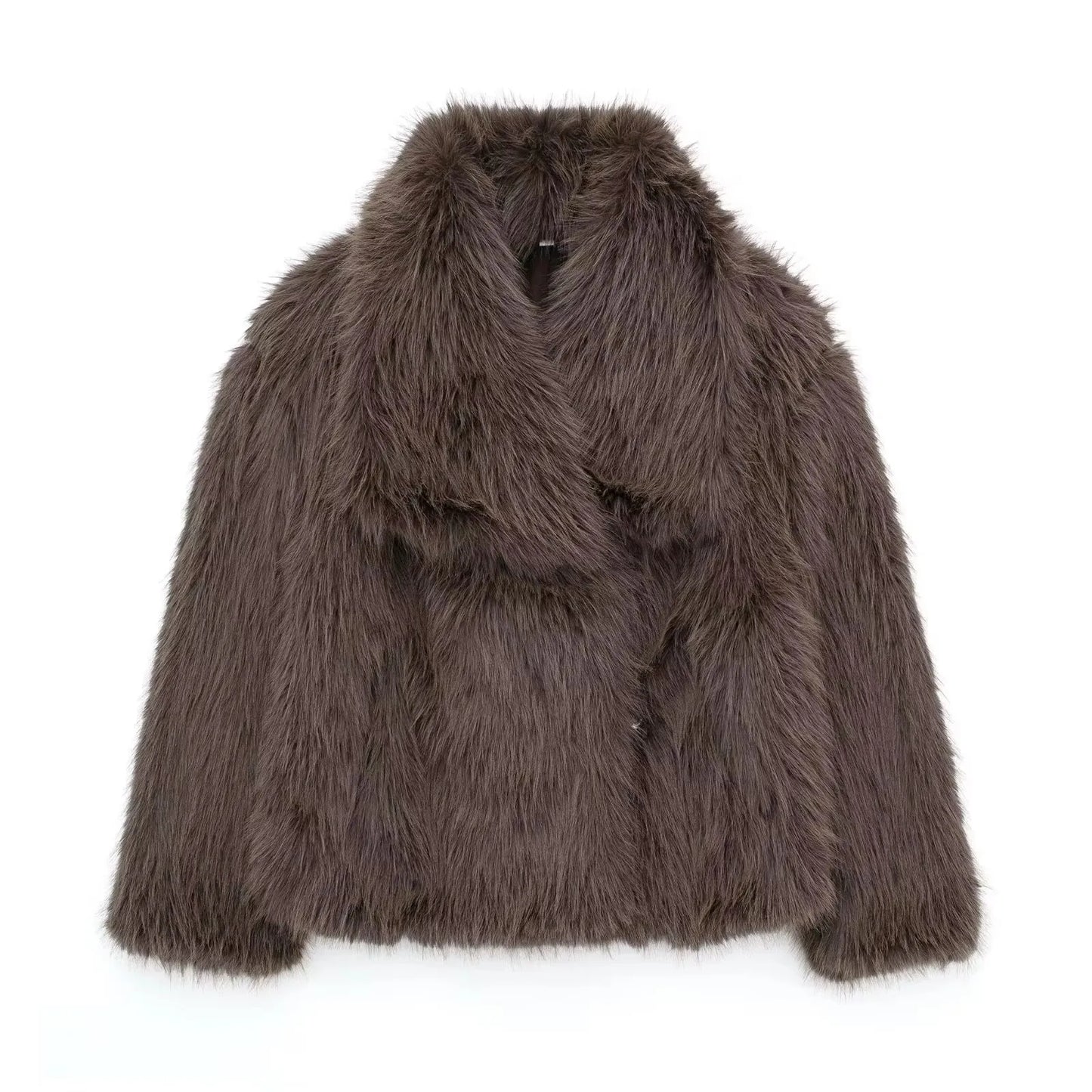 HH Women Elegant Faux Fur Coat