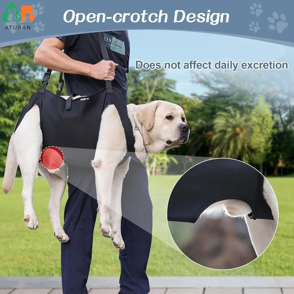ATUBAN Adjustable Dog Lift Harness