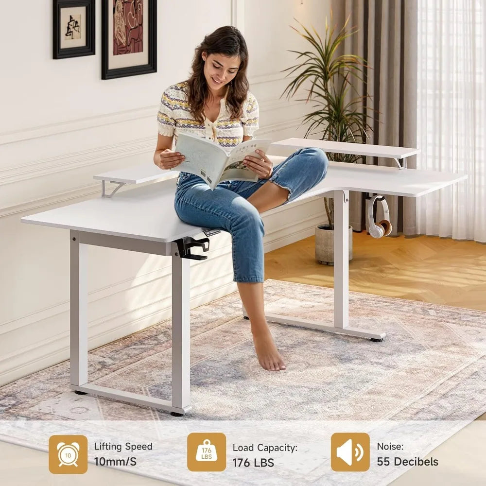 DAFIFY 63x43" Electric L-Shaped Desk