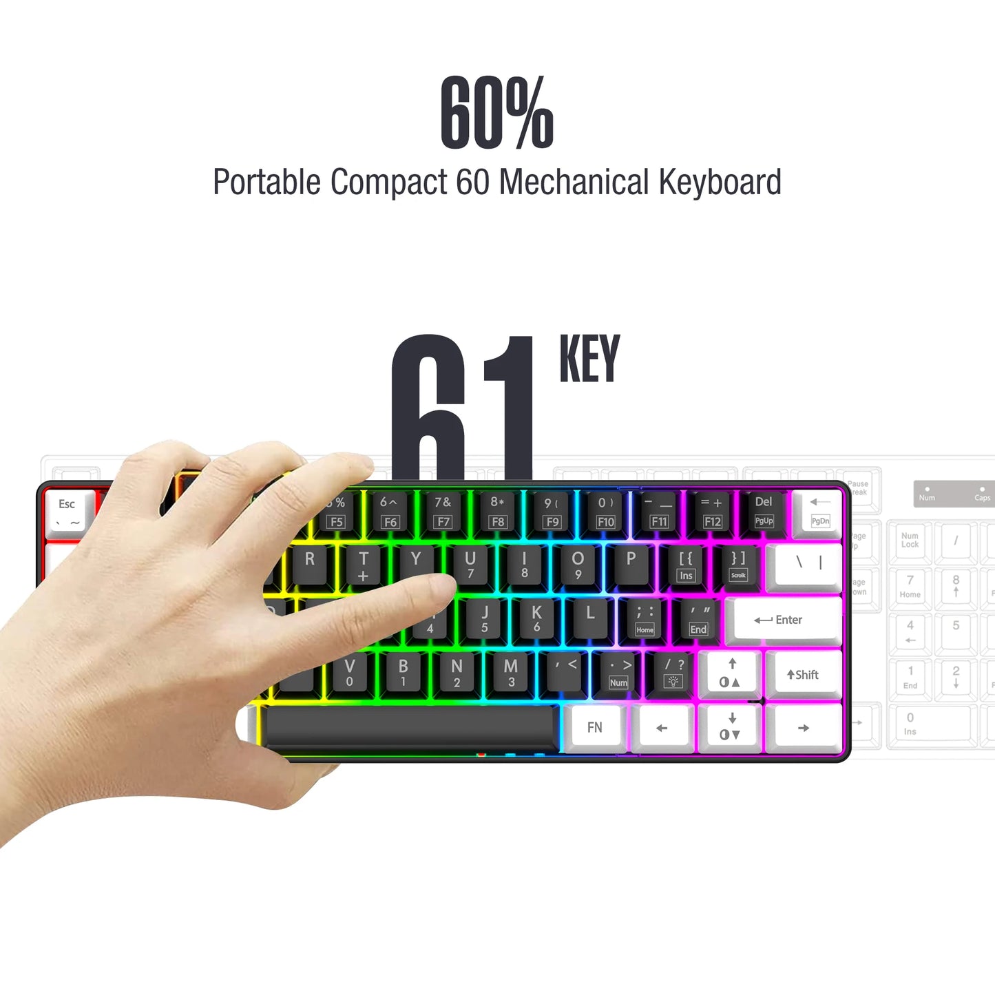Kchibo 60% RGB Wired Gaming Keyboard